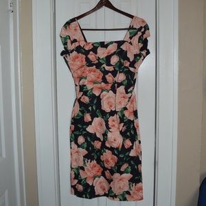 Modcloth Navy Floral Sheath Dress